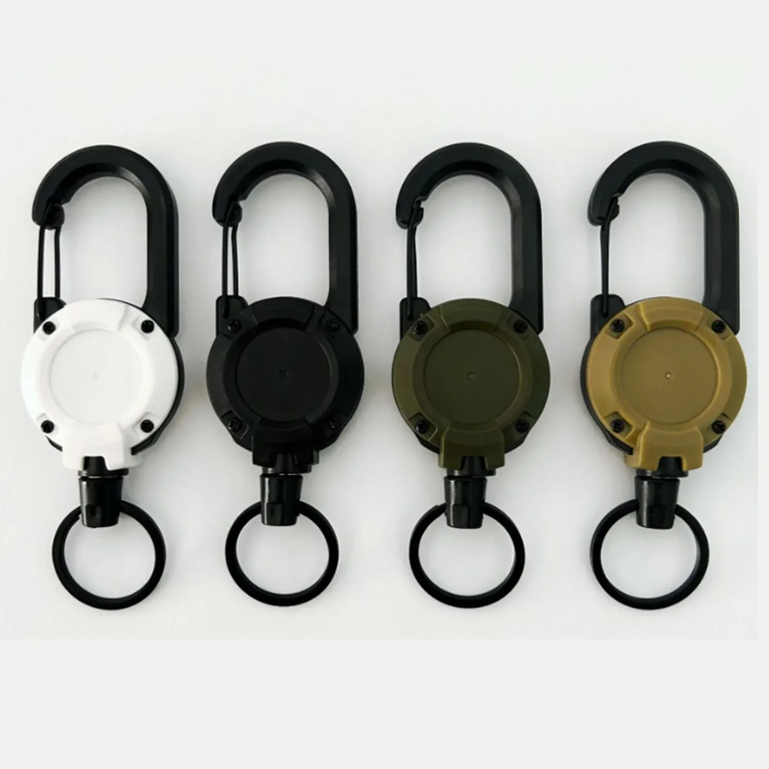 Lot de 10 porte-badges rétractables robustes avec câble antivol en acier, mousqueton 60 cm, facile à tirer, pour usage extérieur 11