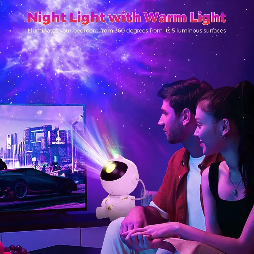Projecteur d'étoiles astronaute avec télécommande, lampe de plafond à rotation 360° pour chambre à coucher et chambre d'enfant, effet galaxie et nébuleuse 5