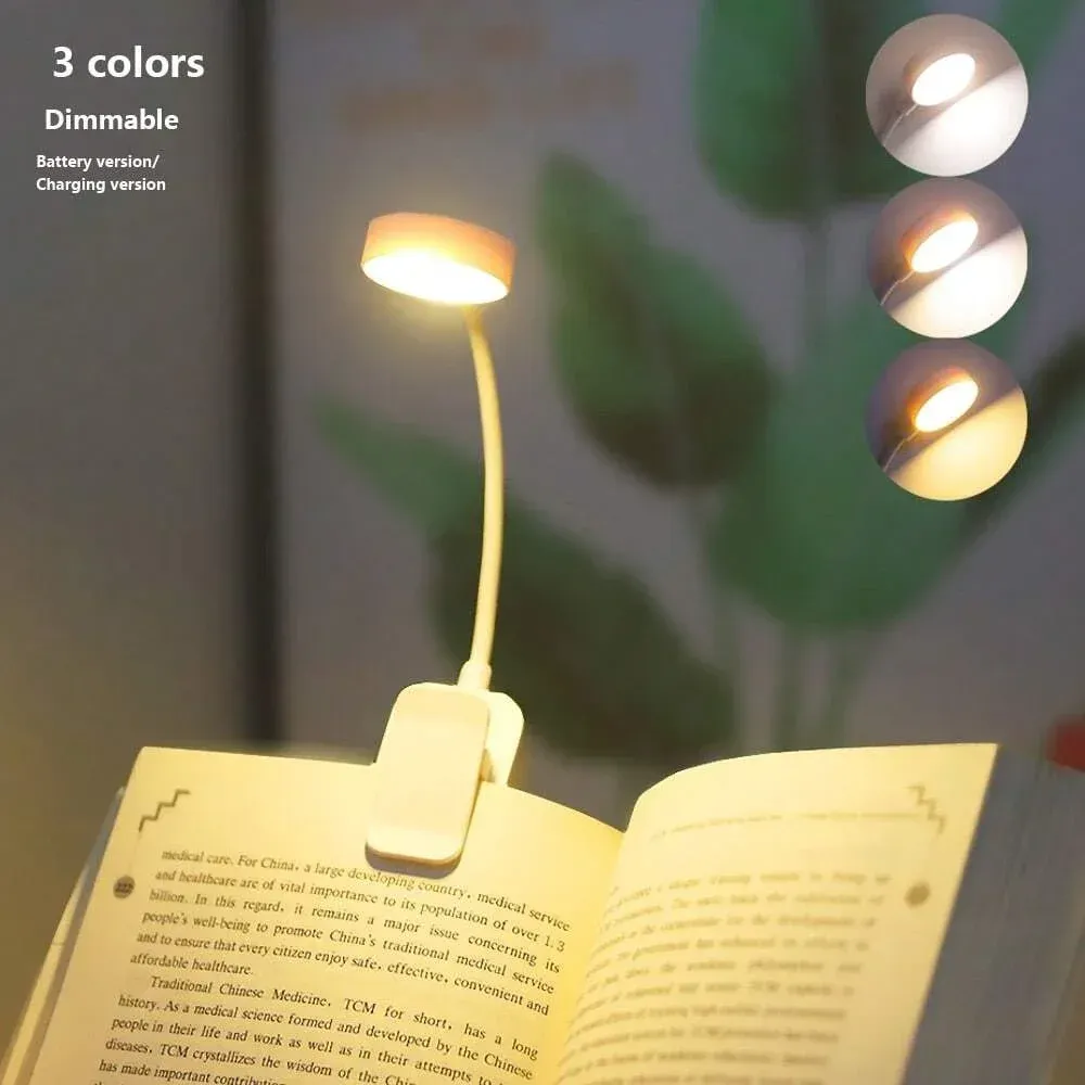 Mini lampe de lecture LED à pince, 3 modes d'éclairage réglables, protection des yeux, idéale pour les voyages, la chambre et la lecture 5