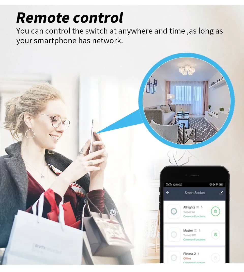Pilotage de la prise via l'application SmartLife ou TuyaSmart