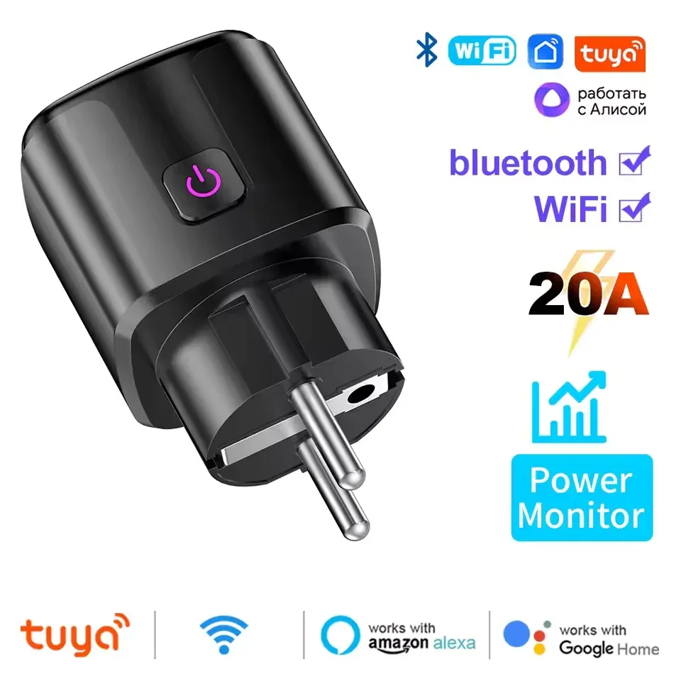 Prise connectée Wi-Fi EU 16/20 A avec mesure de la consommation énergétique, contrôle à distance par application et commande vocale, compatible Tuya et Google Home 11