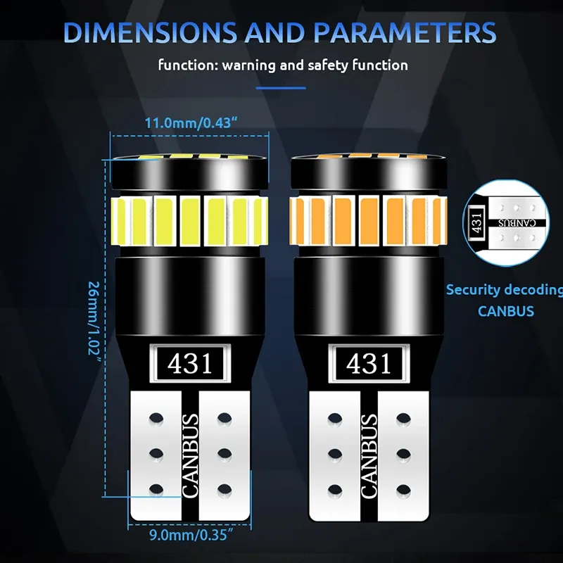 Ampoules LED T10 en situation