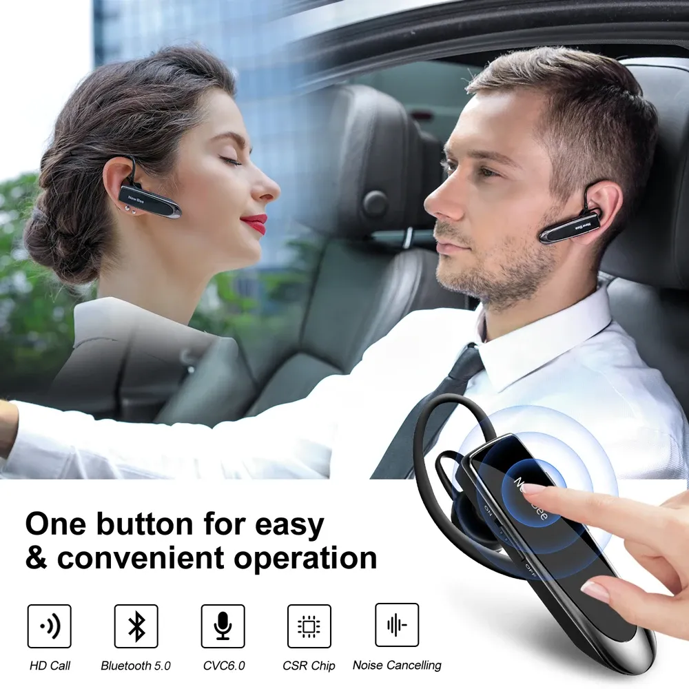 Casque Bluetooth sans fil Nouveau Bee V5.0 avec micro, écouteurs Mini mains libres, autonomie 24 heures, idéal pour la conduite et les déplacements professionnels 4