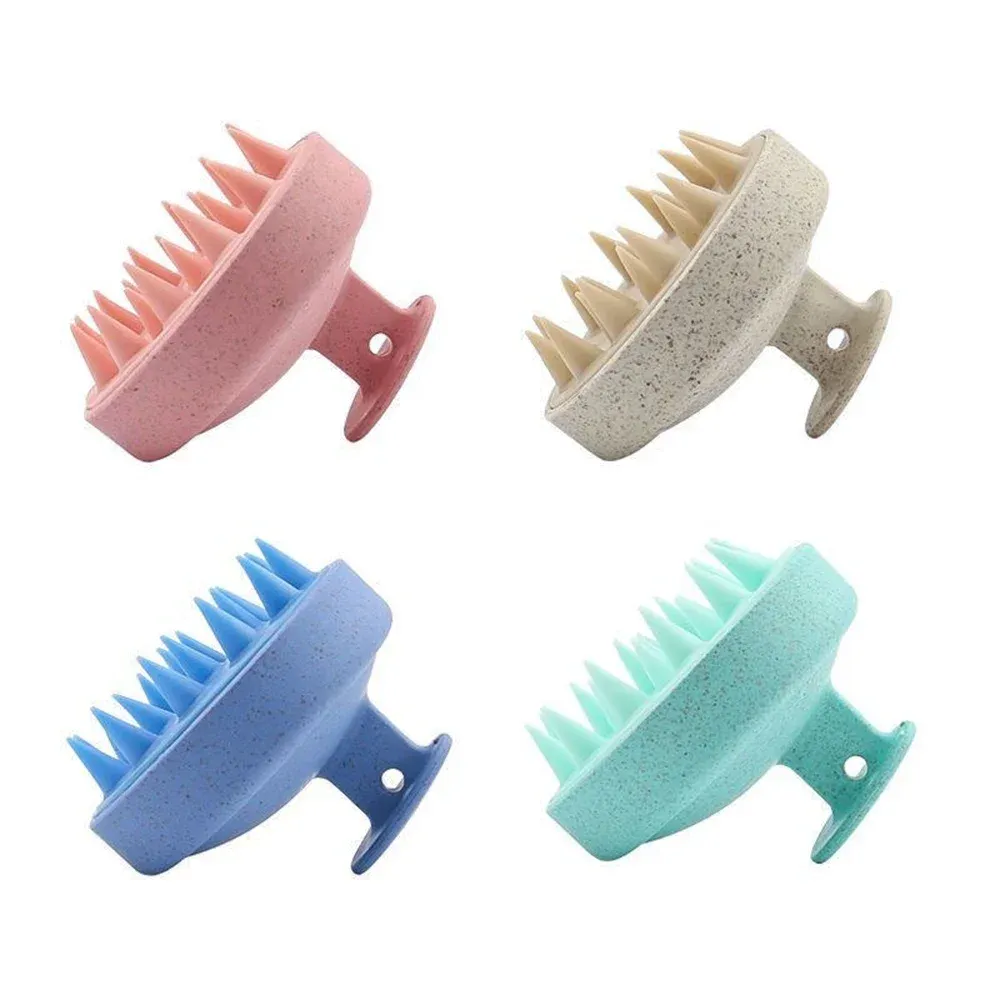 Brosse de shampoing en silicone, brosse de massage corporel pour douche, outil de salon de coiffure, peigne de massage du cuir chevelu, peigne de lavage des cheveux, lot de 1 ou 2 2