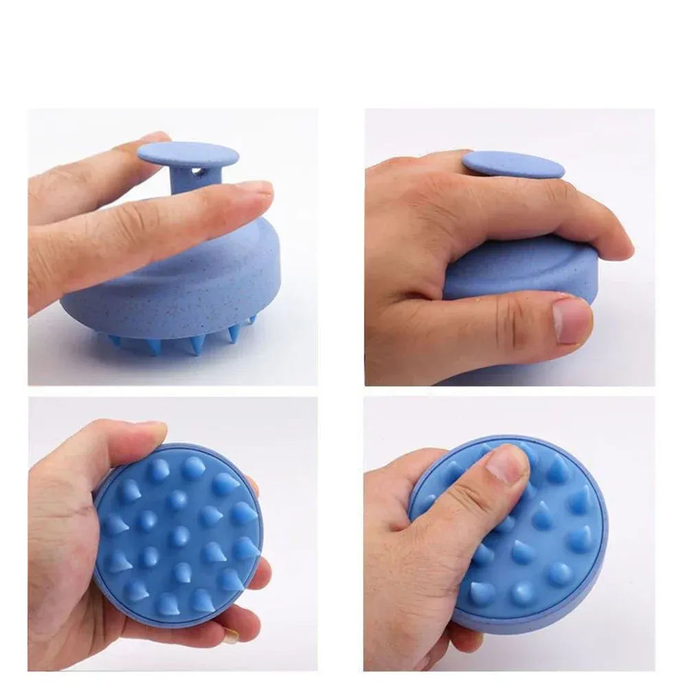 Brosse de shampoing en silicone, brosse de massage corporel pour douche, outil de salon de coiffure, peigne de massage du cuir chevelu, peigne de lavage des cheveux, lot de 1 ou 2 4