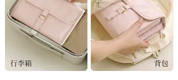 Détail pratique de la trousse de toilette