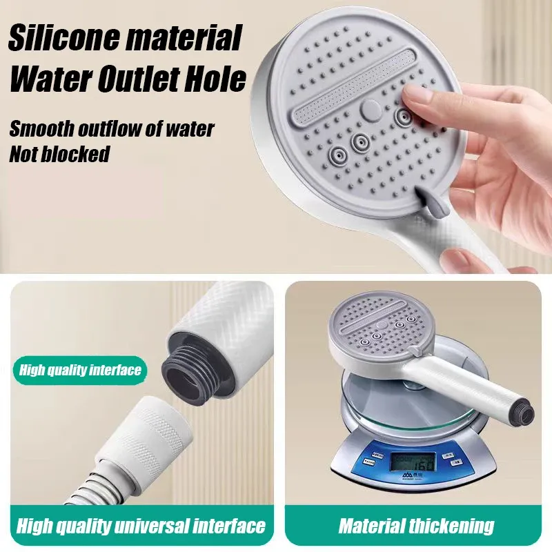 Pommeau de douche haute pression, pommeau portatif à 5 modes, réglable, économe en eau, accessoires de salle de bain suspendus 4