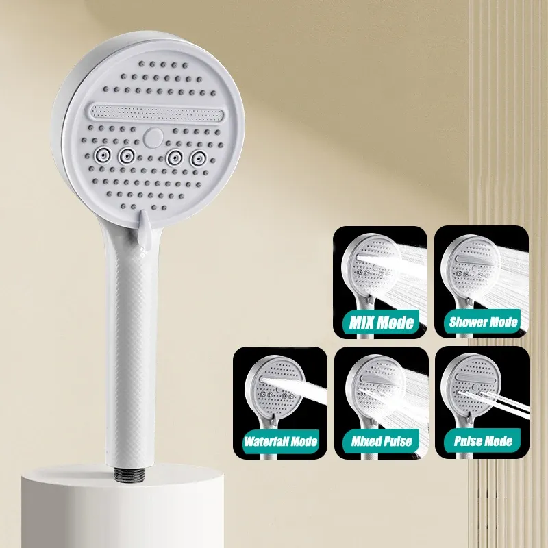 Pommeau de douche haute pression, pommeau portatif à 5 modes, réglable, économe en eau, accessoires de salle de bain suspendus 10
