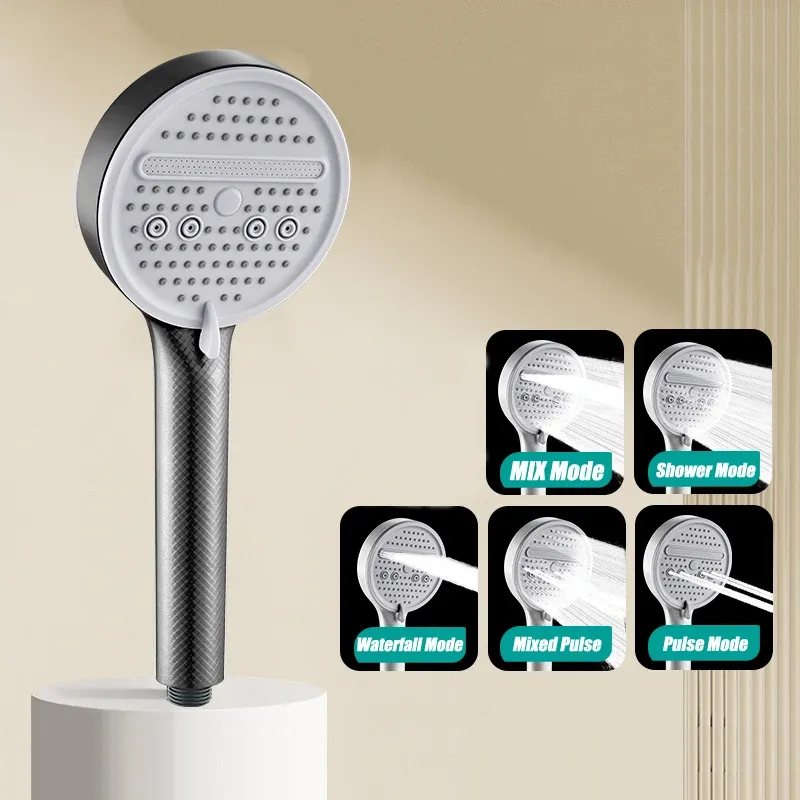 Pommeau de douche haute pression, pommeau portatif à 5 modes, réglable, économe en eau, accessoires de salle de bain suspendus 8