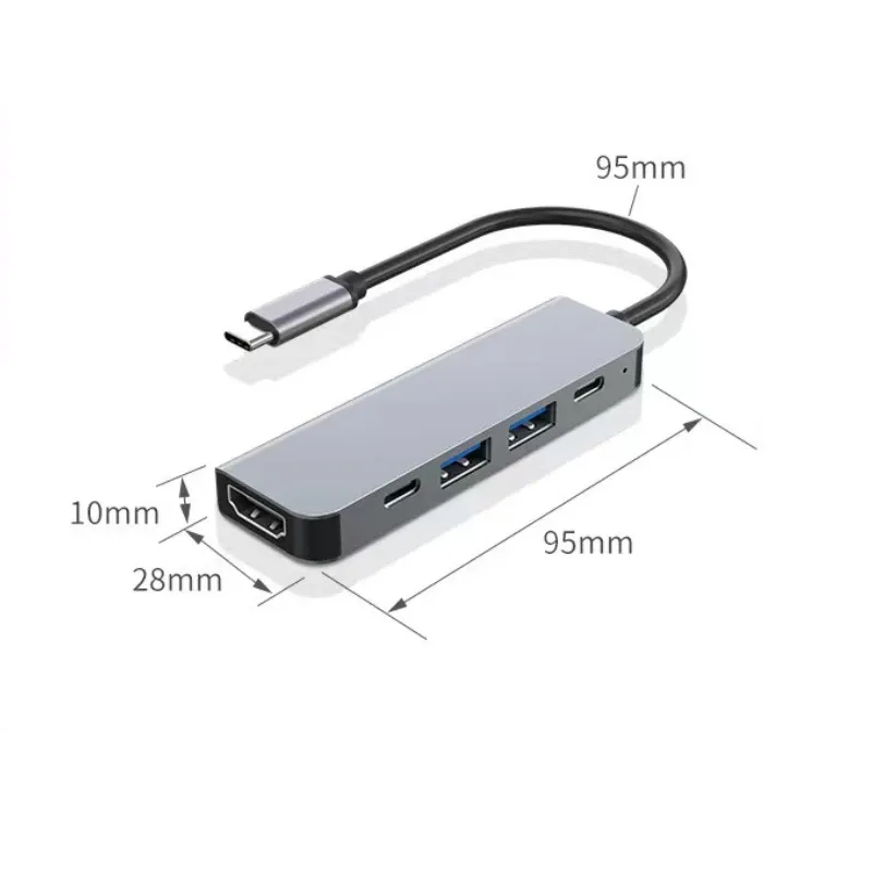 Hub USB-C vers HDMI 4K, station d'accueil avec charge USB-C PD et ports USB 3.0 et 2.0 pour MacBook, iPad, Samsung Galaxy S10 DeX, TV, souris, clavier et clé USB 6