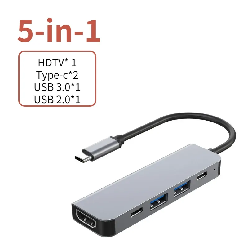 Hub USB-C vers HDMI 4K, station d'accueil avec charge USB-C PD et ports USB 3.0 et 2.0 pour MacBook, iPad, Samsung Galaxy S10 DeX, TV, souris, clavier et clé USB 9