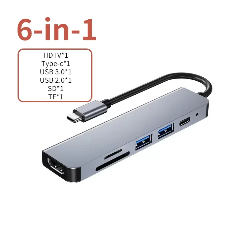 Hub USB-C vers HDMI 4K, station d'accueil avec charge USB-C PD et ports USB 3.0 et 2.0 pour MacBook, iPad, Samsung Galaxy S10 DeX, TV, souris, clavier et clé USB 8