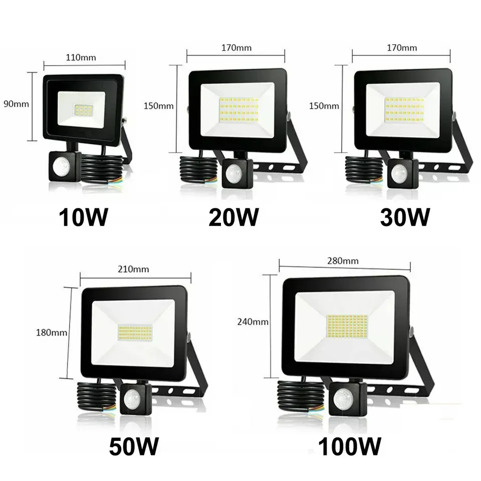 Projecteur LED à détecteur de mouvement, mise en situation