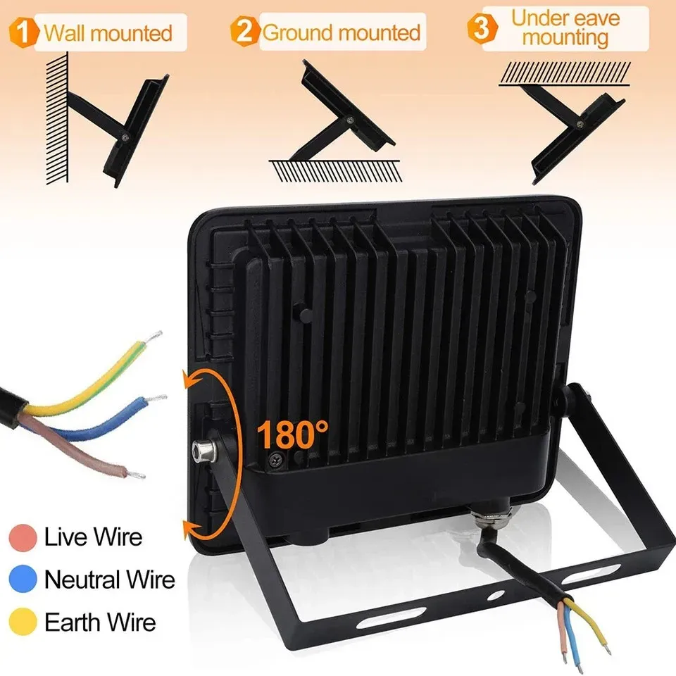 Projecteur LED à détecteur de mouvement, ambiance jardin