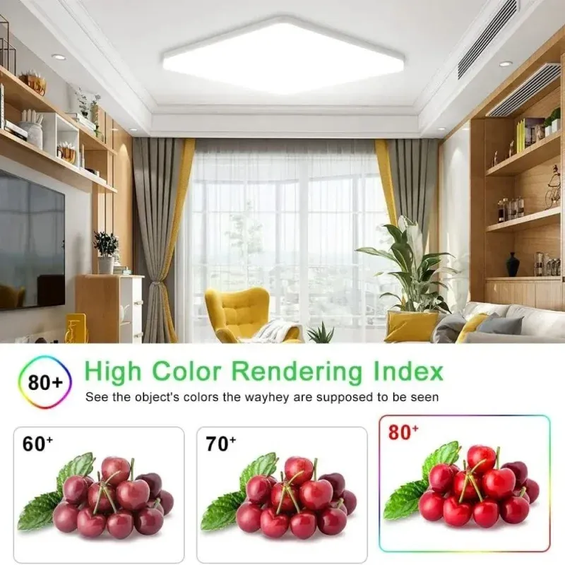 Plafonnier LED moderne 18-48 W à encastrer, 3000K-6000K, lumière du jour 2