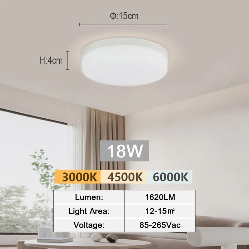 Plafonnier LED moderne 18-48 W à encastrer, 3000K-6000K, lumière du jour 14