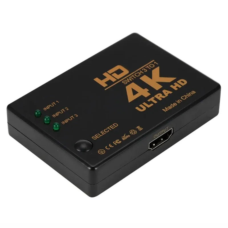 Commutateur HDMI 3 en 1 4K Full HD 1080P pour TV, PC et boîtier HDTV, hub séparateur 1x3 - Image 1