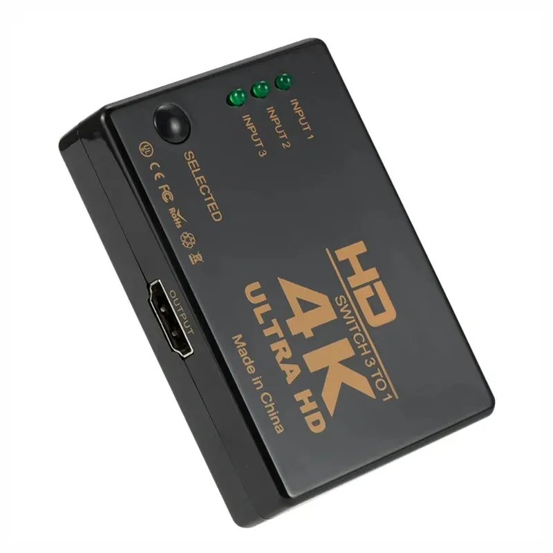 Commutateur HDMI 3 en 1 4K Full HD 1080P pour TV, PC et boîtier HDTV, hub séparateur 1x3 5