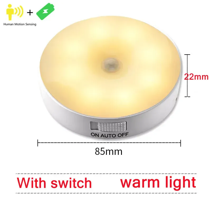 Veilleuse LED rechargeable USB avec capteur de mouvement pour chambre, escalier, couloir et garde-robe 8