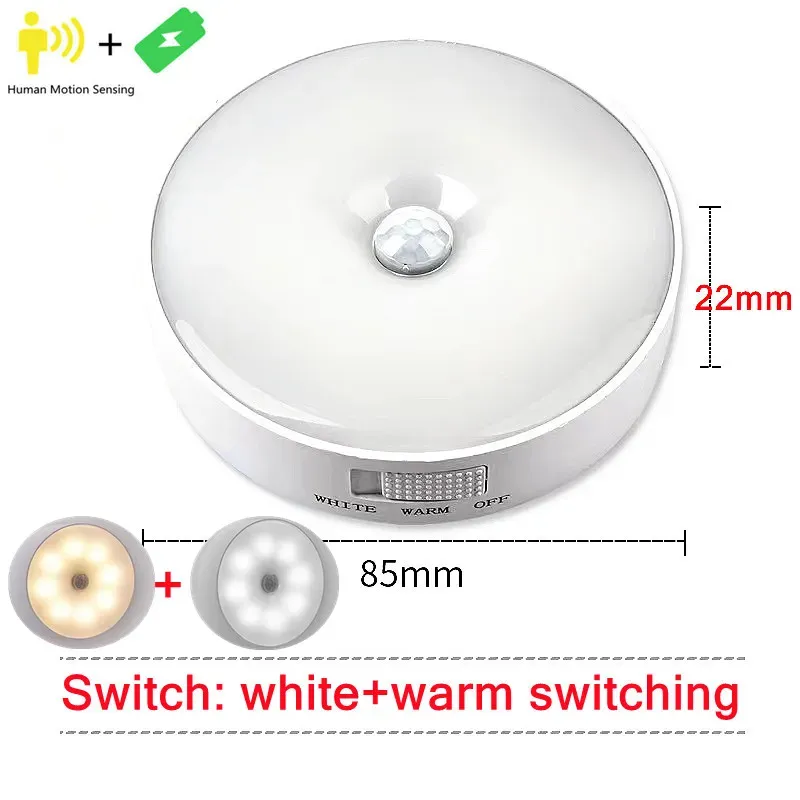 Veilleuse LED rechargeable USB avec capteur de mouvement pour chambre, escalier, couloir et garde-robe 7