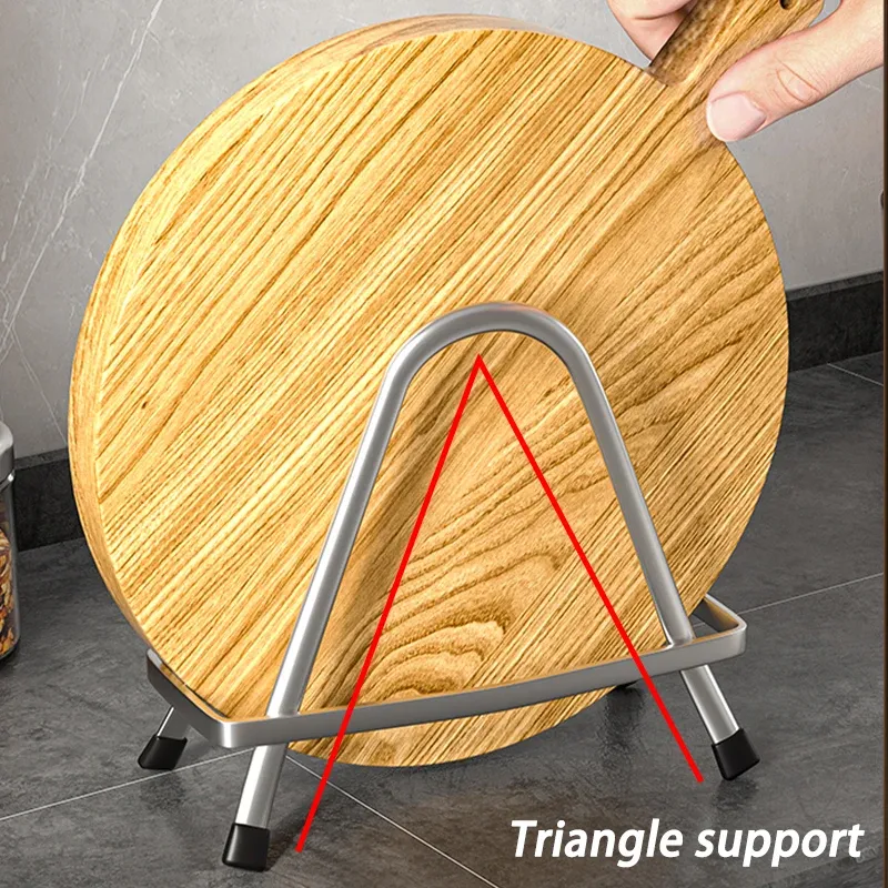 Étagère de cuisine en acier inoxydable avec support pour planche à découper et range-couvercles 4
