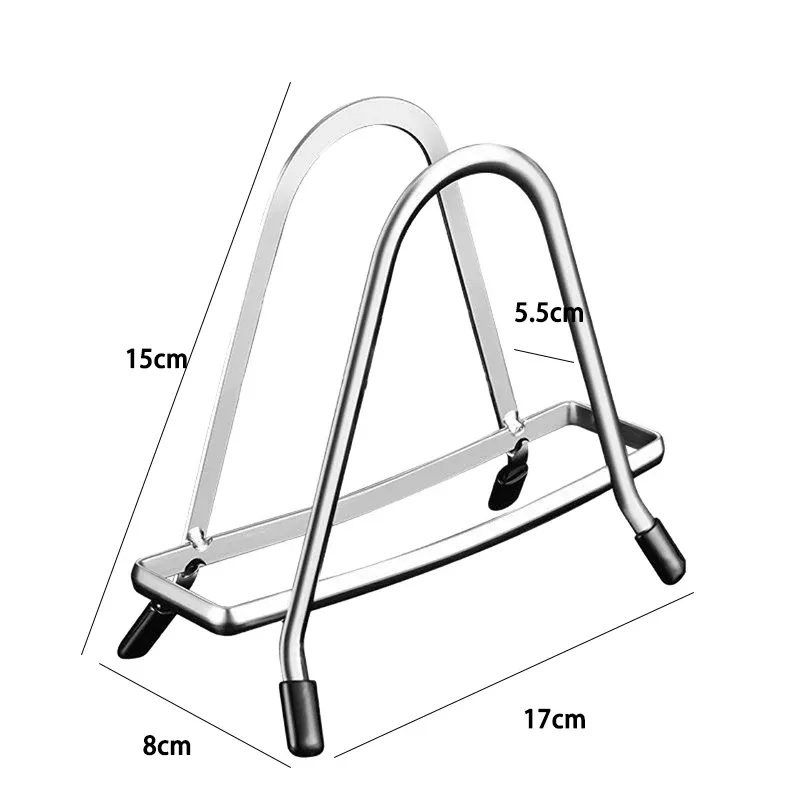 Étagère de cuisine en acier inoxydable avec support pour planche à découper et range-couvercles 6