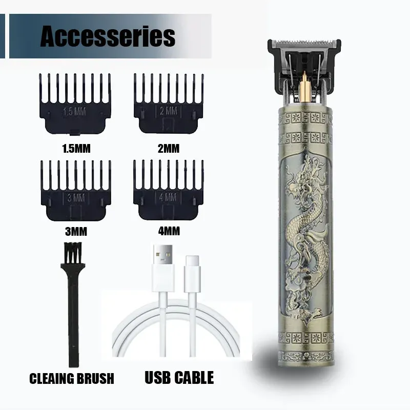Tondeuse à cheveux professionnelle T9 avec accessoires pour hommes | Charge rapide USB | Barbe, corps et cheveux | Rasoir électrique de précision 10