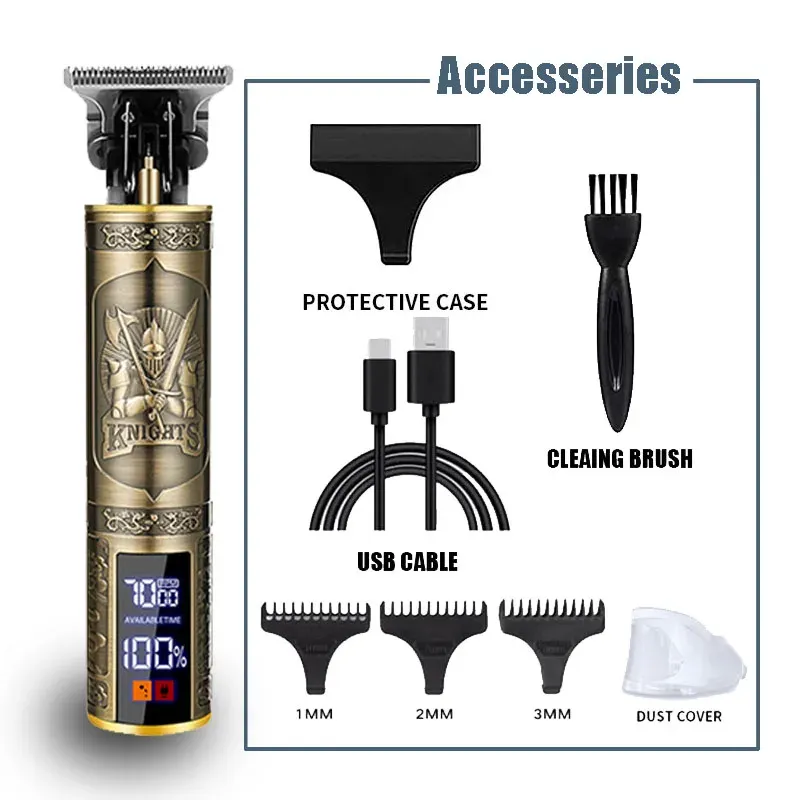 Tondeuse à cheveux professionnelle T9 avec accessoires pour hommes | Charge rapide USB | Barbe, corps et cheveux | Rasoir électrique de précision 13