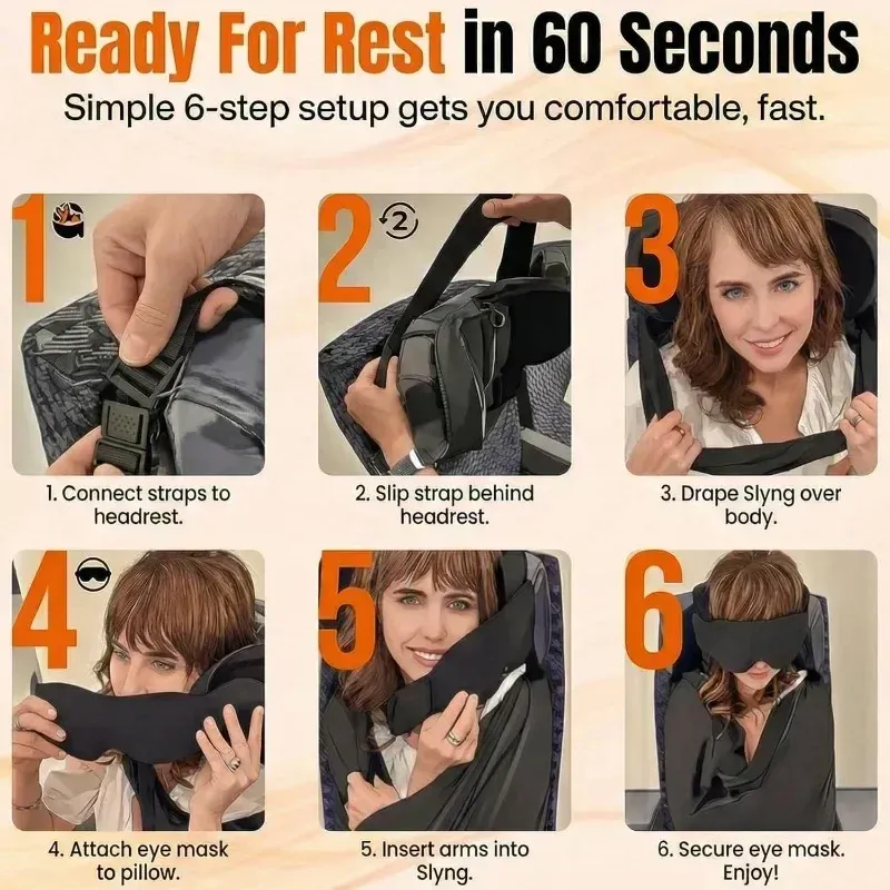 Masque pour les yeux intégré au coussin de voyage