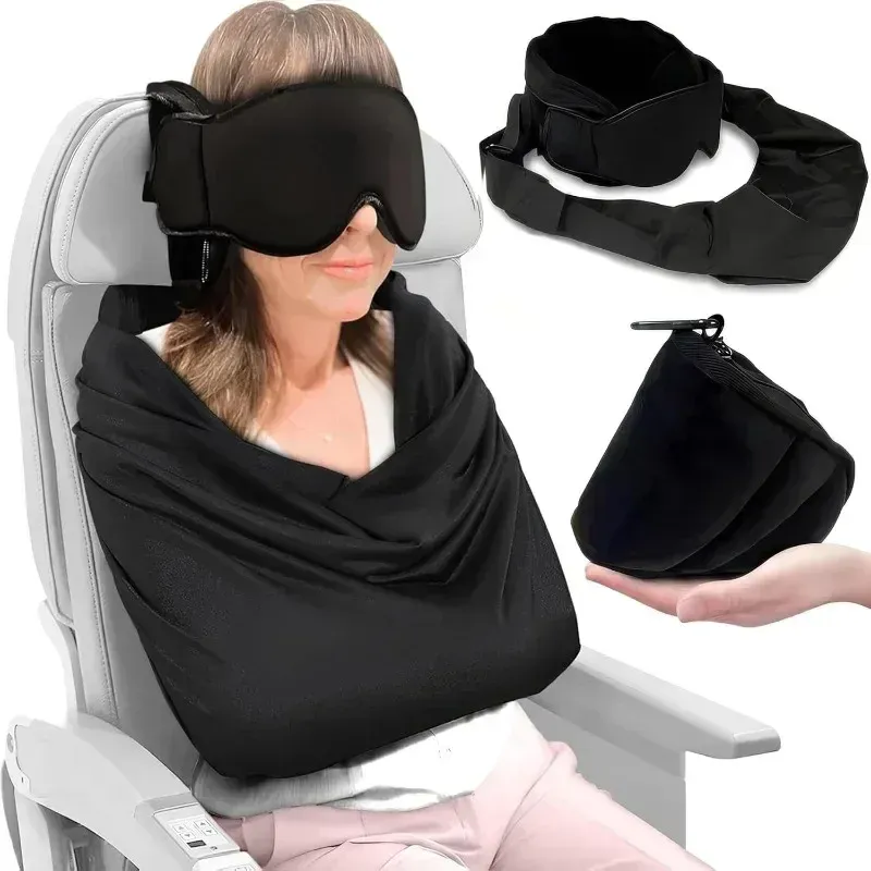 Coussin de voyage avec masque pour les yeux, vue d'ensemble