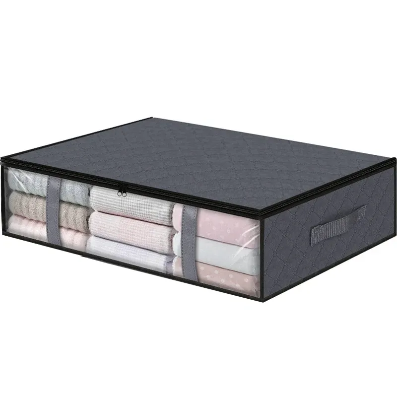 Conteneurs de rangement pliables sous le lit à fenêtre transparente, avec organisateurs de jouets et sacs de rangement pour vêtements 12