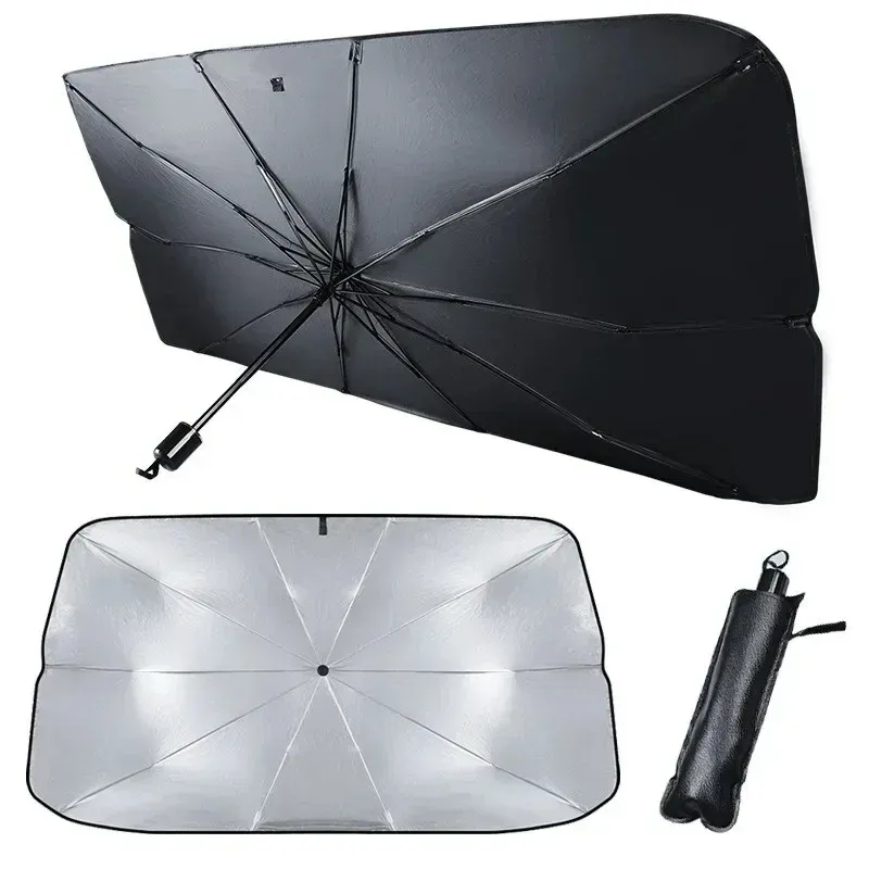 Pare-soleil rétractable pour pare-brise avant, protection solaire et isolation thermique 1