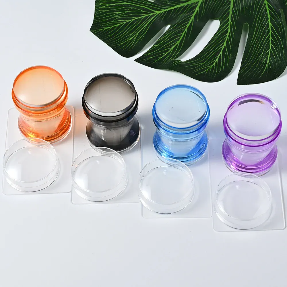 Kit de tamponnage nail art en silicone transparent : manucure française avec plaque, pochoir, tampon et racloir 3