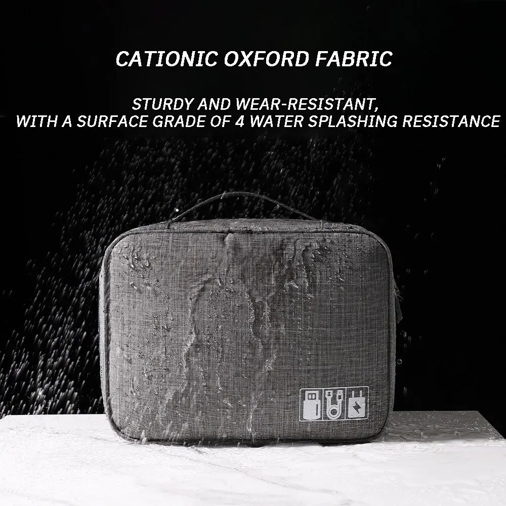 Sac de rangement pour câbles de voyage, organisateur électronique portable et étanche, pochette de rangement pour câbles USB et écouteurs 3