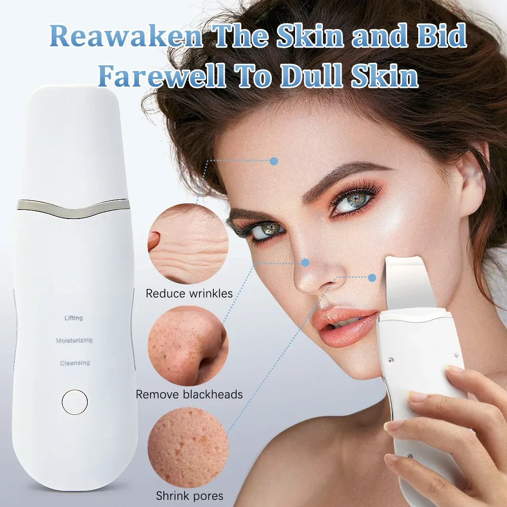 Épurateur de peau électrique à ultrasons avec vibration faciale et spatule 2