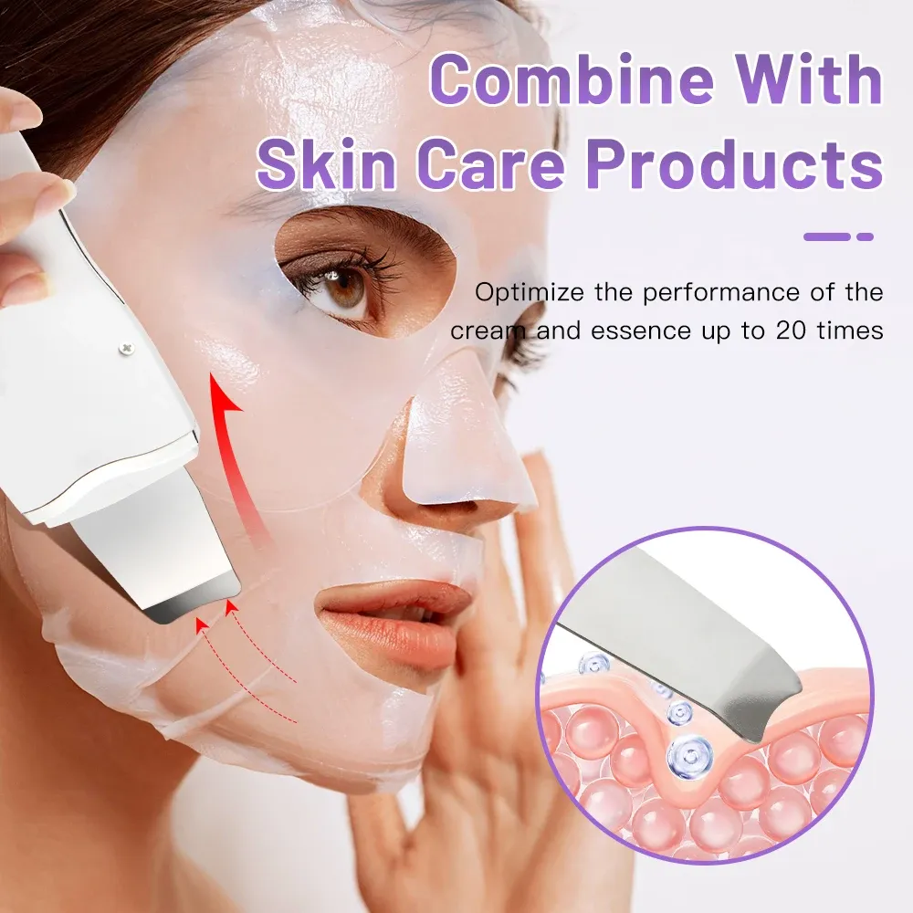 Épurateur de peau électrique à ultrasons avec vibration faciale et spatule 5