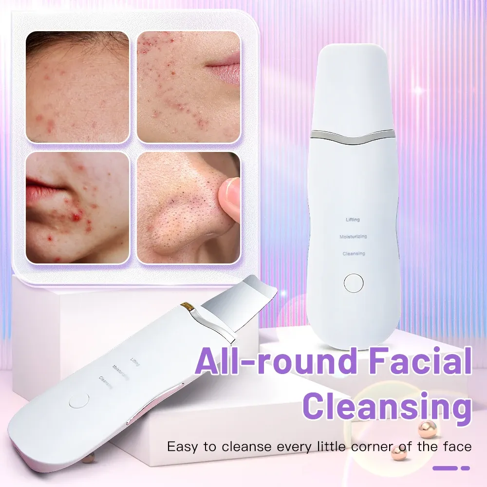 Épurateur de peau électrique à ultrasons avec vibration faciale et spatule 6