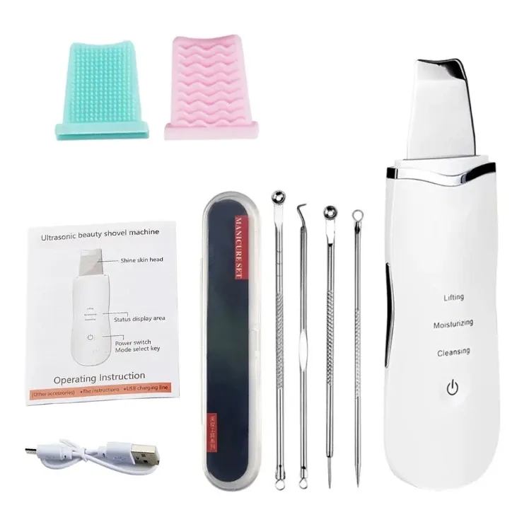 Épurateur de peau électrique à ultrasons avec vibration faciale et spatule 9