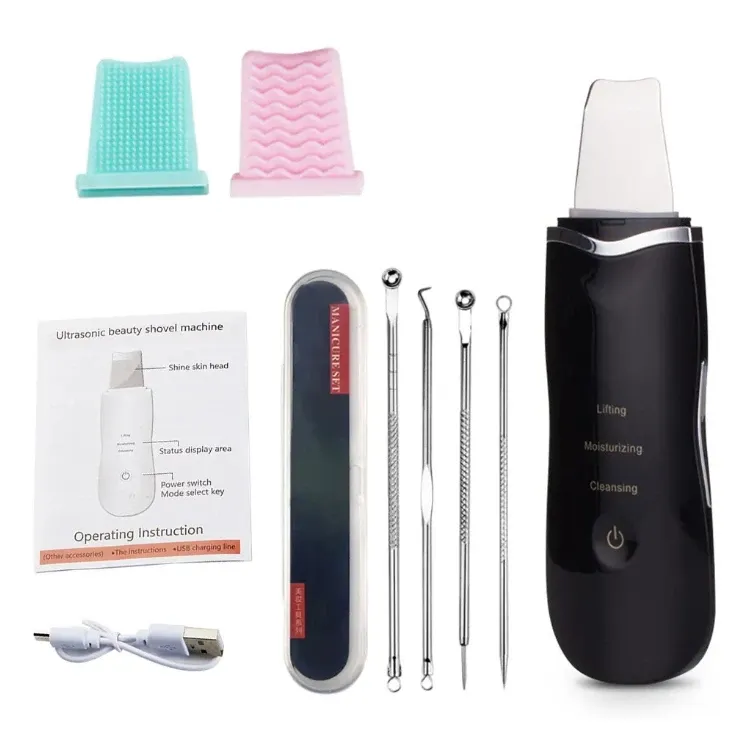 Épurateur de peau électrique à ultrasons avec vibration faciale et spatule 8