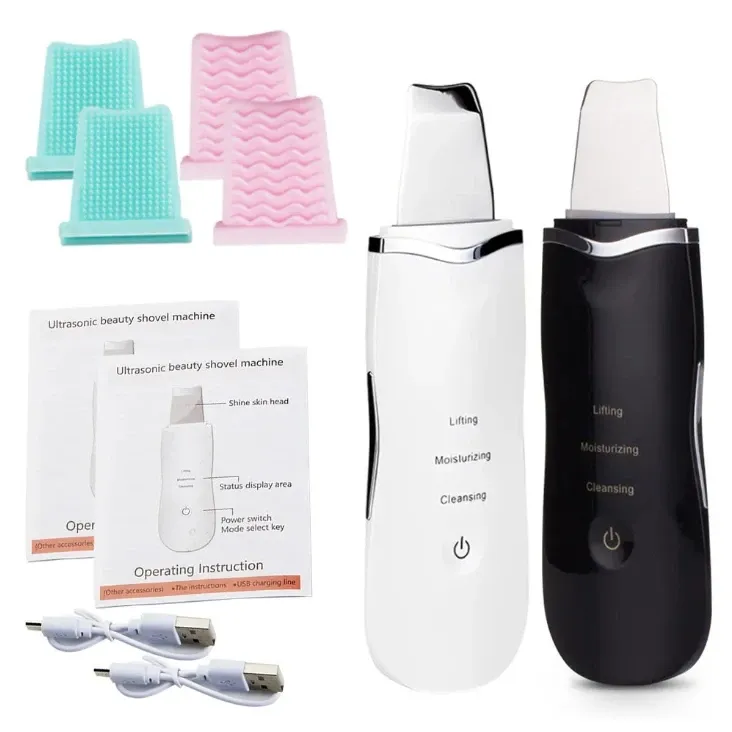 Épurateur de peau électrique à ultrasons avec vibration faciale et spatule 7
