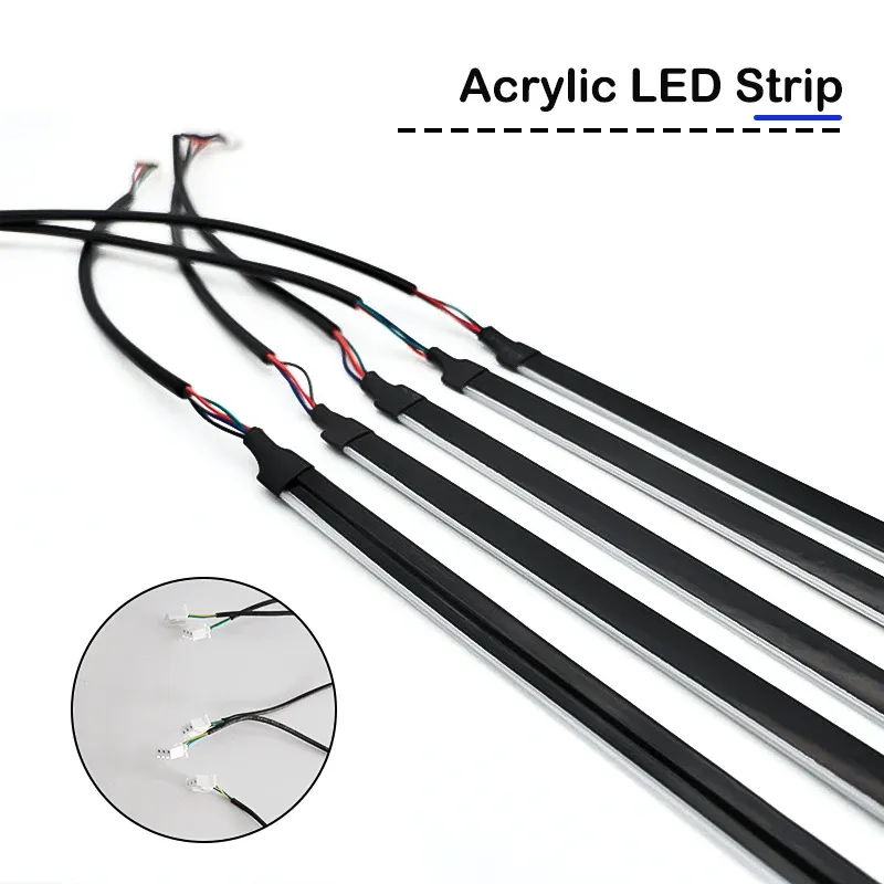 Bandeau LED RVB d'ambiance pour intérieur de voiture, 64 couleurs, bande acrylique dissimulée 2