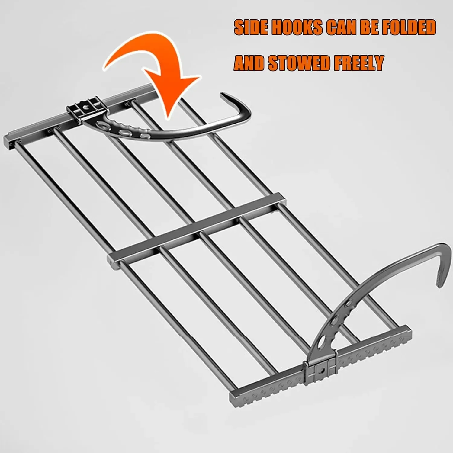 Étendoir extensible et pliable pour vêtements, avec pinces à chaussettes, pour salle de bain et balcon 3