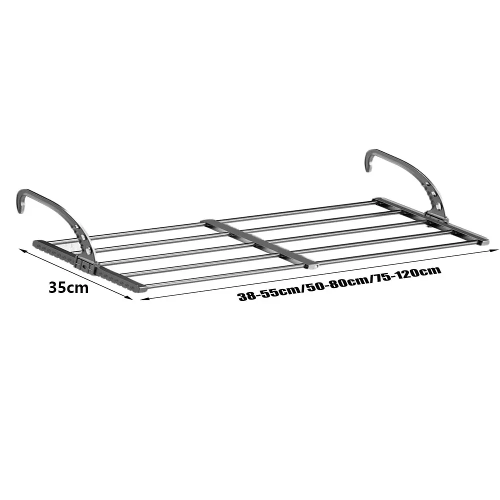Étendoir extensible et pliable pour vêtements, avec pinces à chaussettes, pour salle de bain et balcon 4