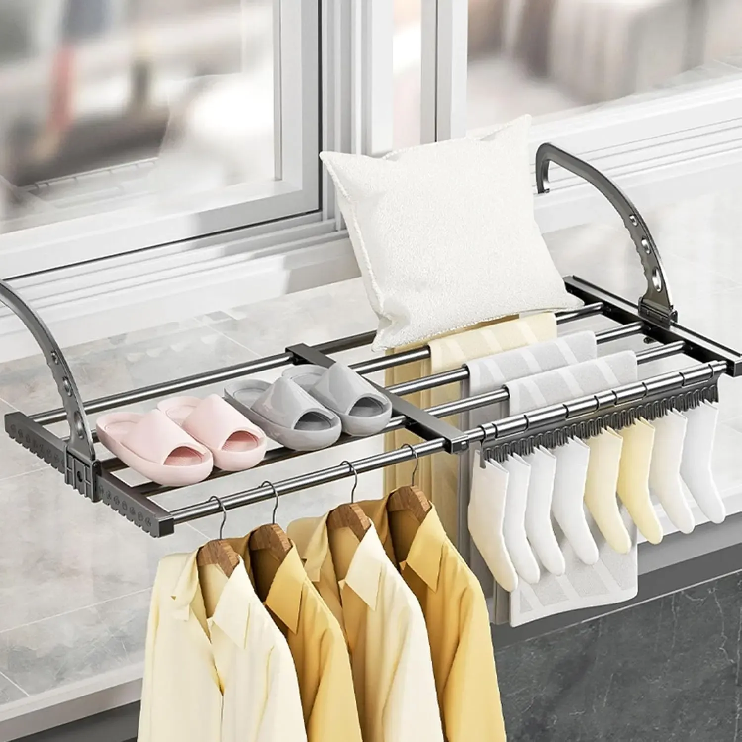 Séchoir à linge extensible et rétractable