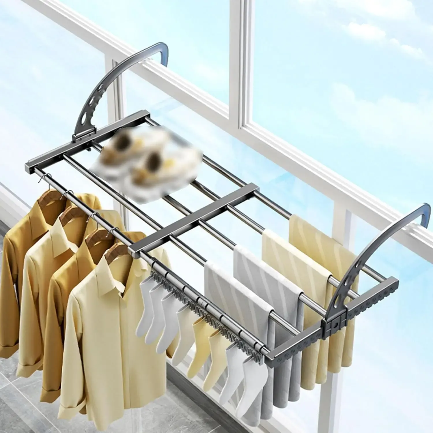 Séchoir à linge pliable en situation