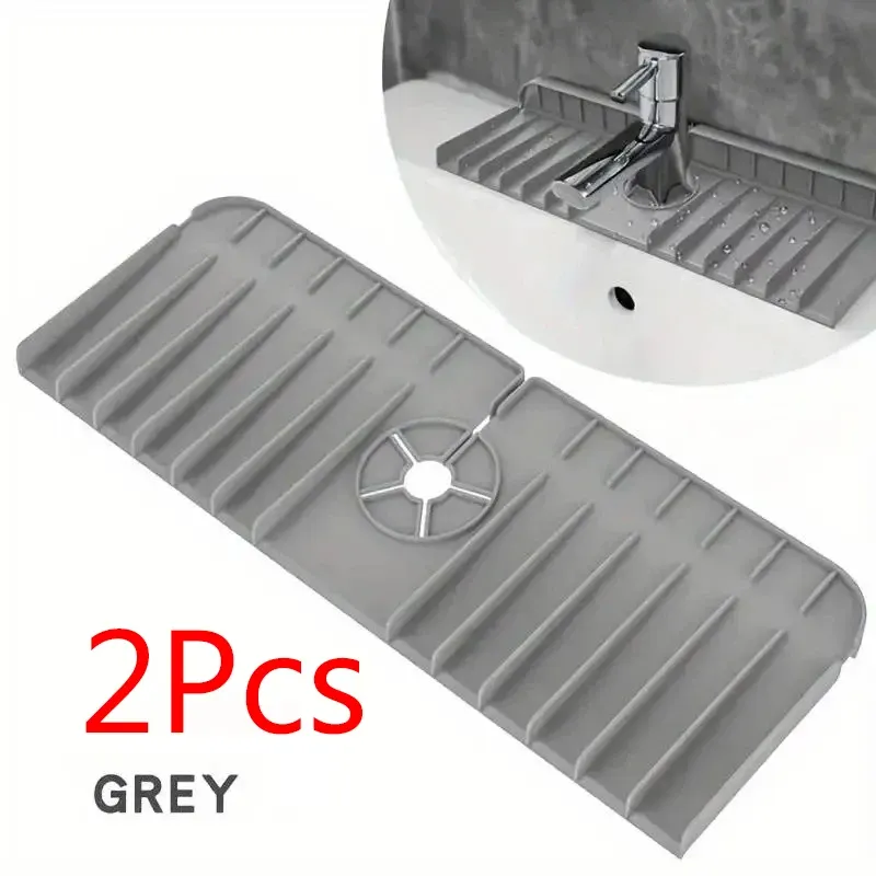 Tapis de robinet en silicone, porte-éponge et porte-savon, tapis de séchage pour comptoir, protection anti-éclaboussures pour évier de cuisine et salle de bains 10