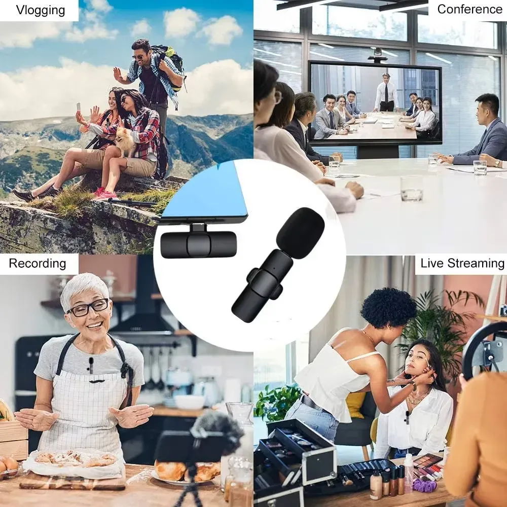 Microphone Lavalier Sans Fil Lenovo Mini pour Diffusion en Direct, Enregistrement Audio et Vidéo, Compatible iPhone et Android 5