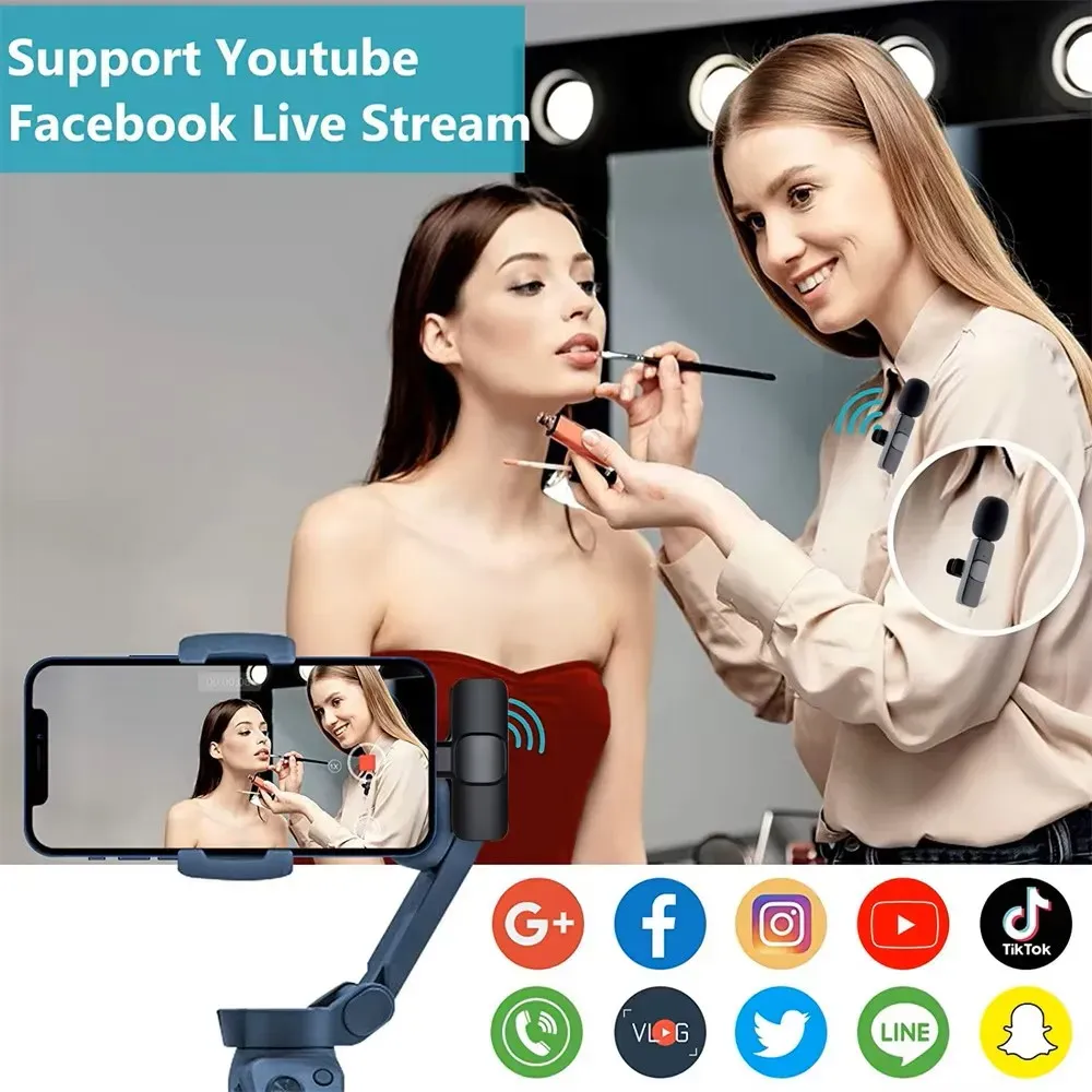 Microphone Lavalier Sans Fil Lenovo Mini pour Diffusion en Direct, Enregistrement Audio et Vidéo, Compatible iPhone et Android 6