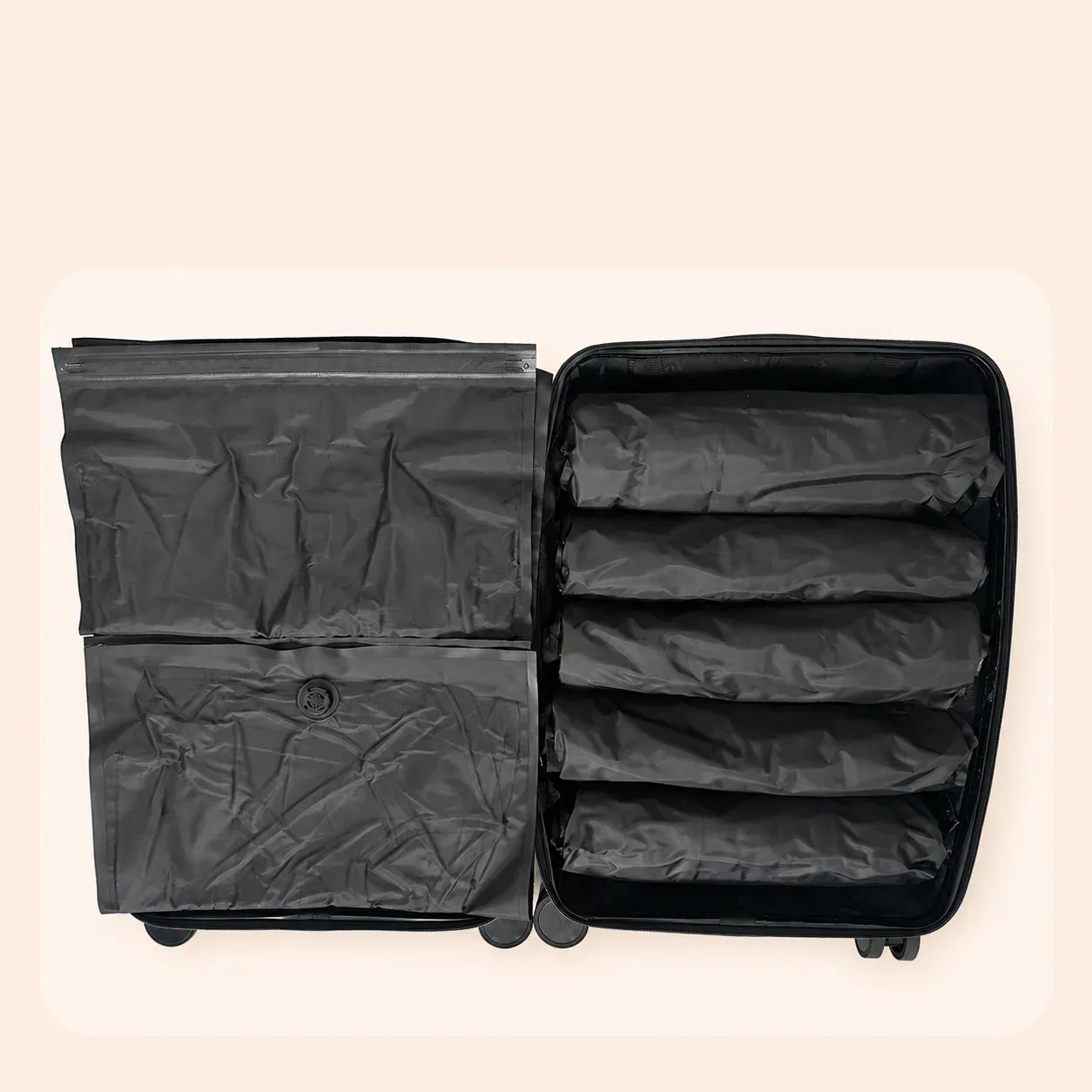 Sac de compression portable en situation de voyage