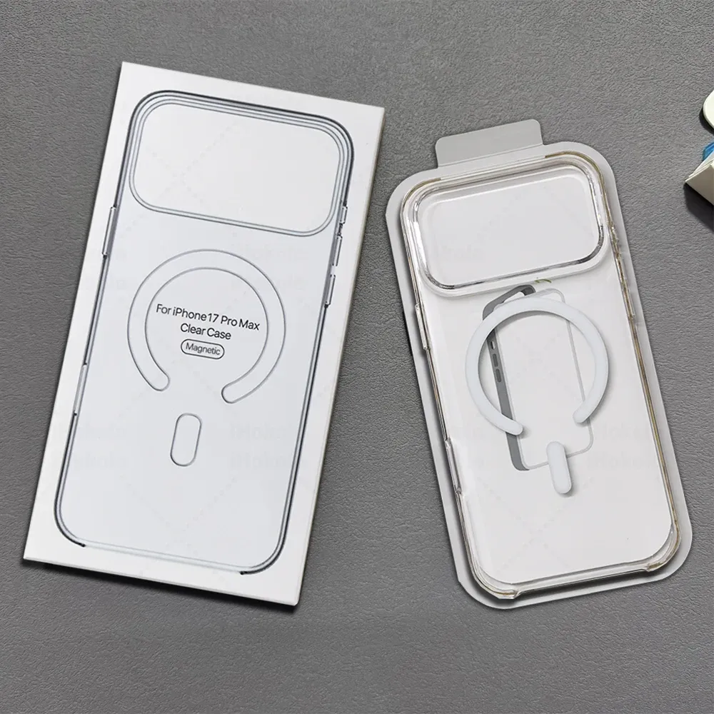 Coque magnétique transparente pour iPhone 17, 16, 15, 14, 13 et 12 Pro Max avec contrôle de l'appareil photo et compatibilité MagSafe 1